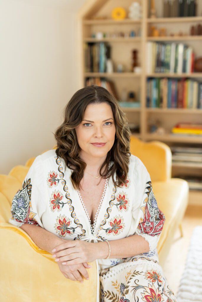 cozy portrait of business owner during brand photography in Lincoln, Nebraska